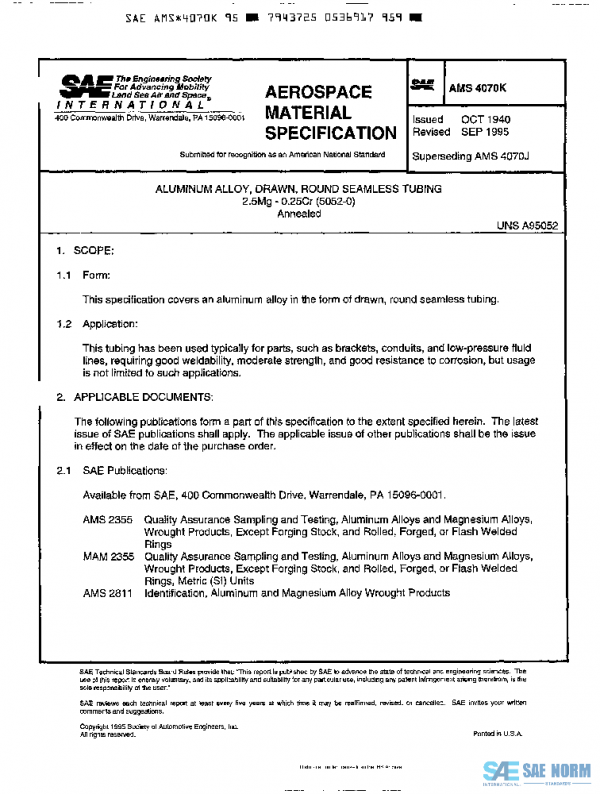 SAE AMS4070K PDF