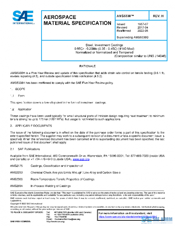 SAE AMS5338H PDF