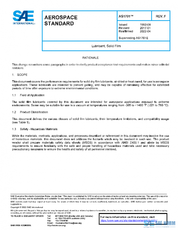 SAE AS1701F PDF