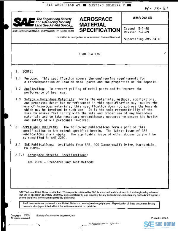 SAE AMS2414D PDF