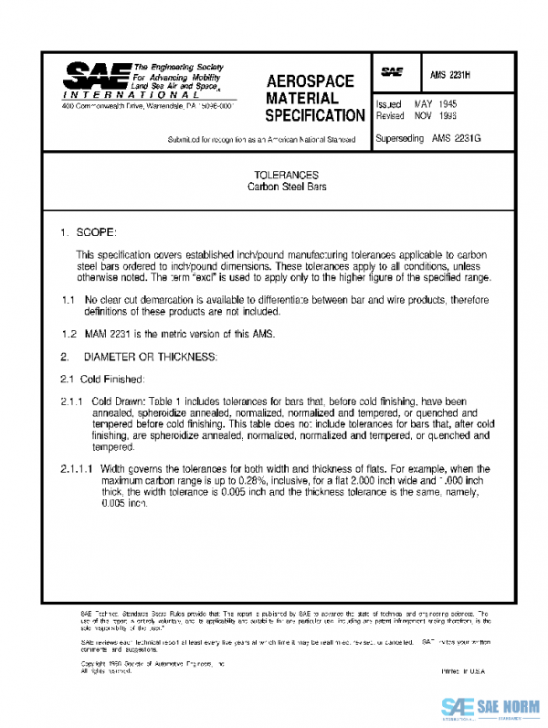 SAE AMS2231H PDF