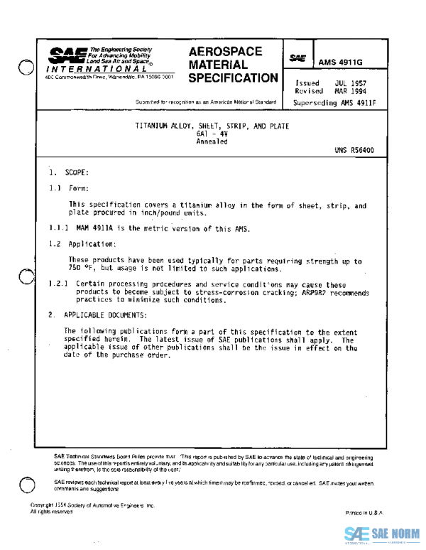 SAE AMS4911G PDF