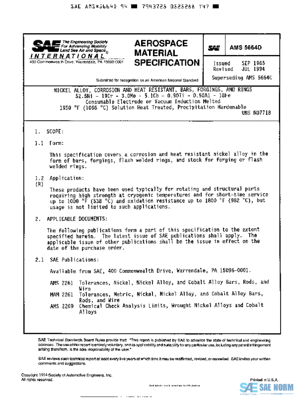 SAE AMS5664D PDF SAE AMS5664D PDF
