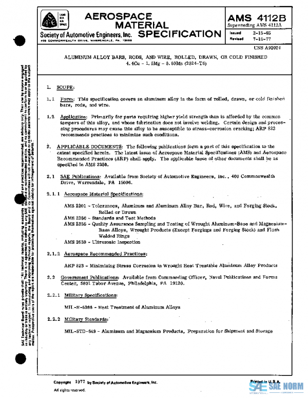 SAE AMS4112B PDF SAE AMS4112B PDF