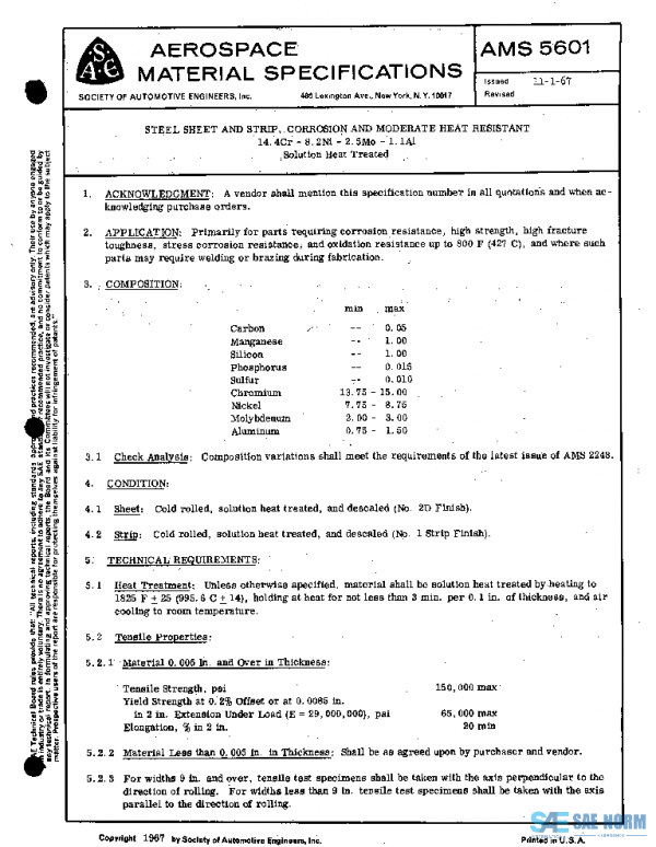 SAE AMS5601 PDF