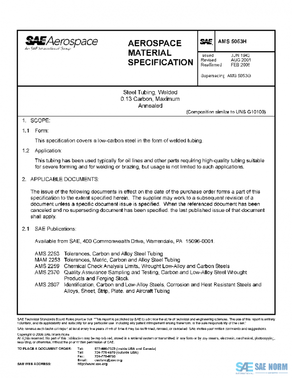 SAE AMS5053H PDF SAE AMS5053H PDF