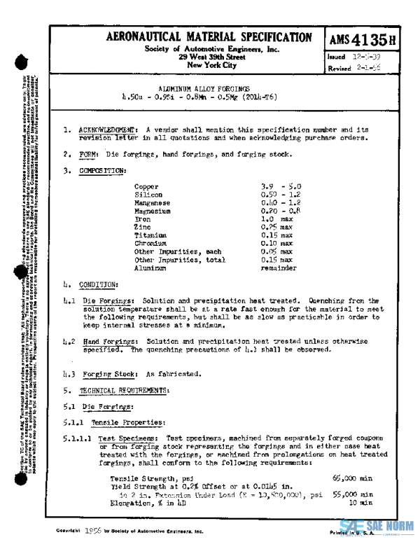 SAE AMS4135H PDF SAE AMS4135H PDF
