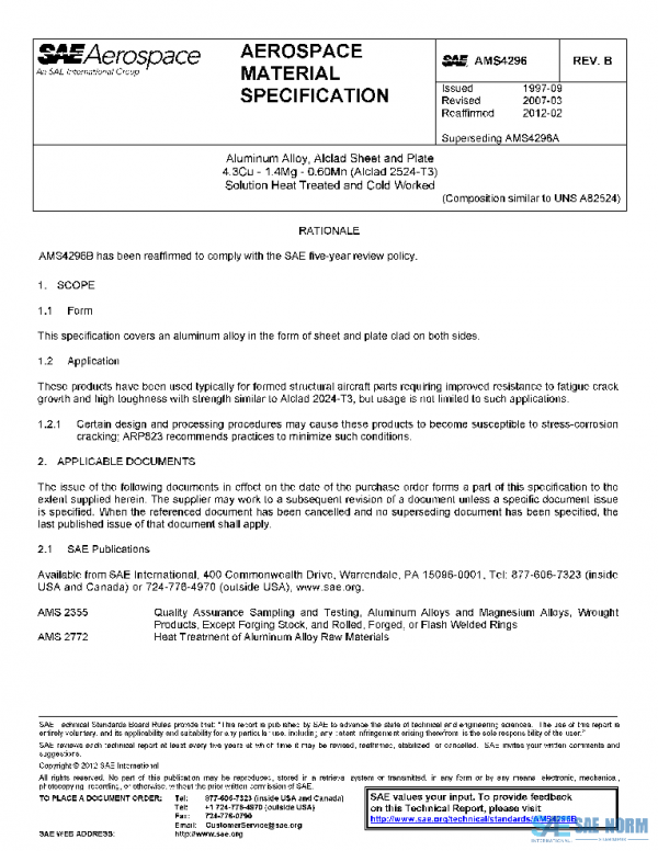SAE AMS4296B PDF SAE AMS4296B PDF