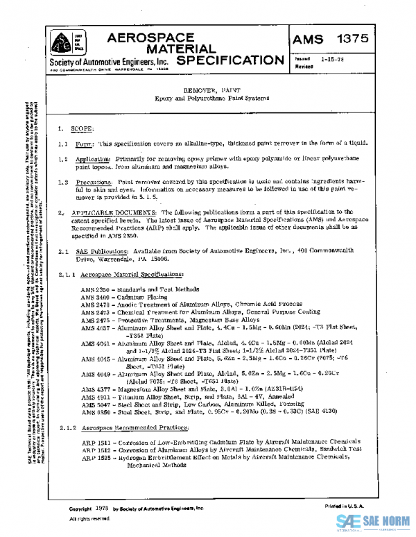 SAE AMS1375 PDF SAE AMS1375 PDF
