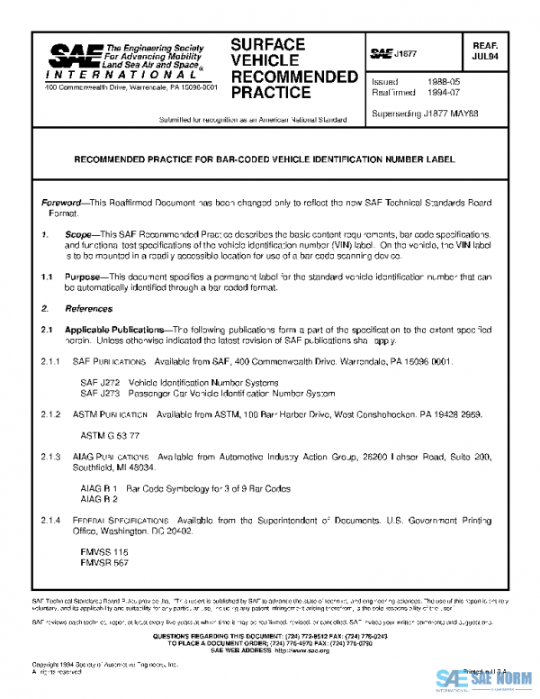 SAE J1877_199407 PDF