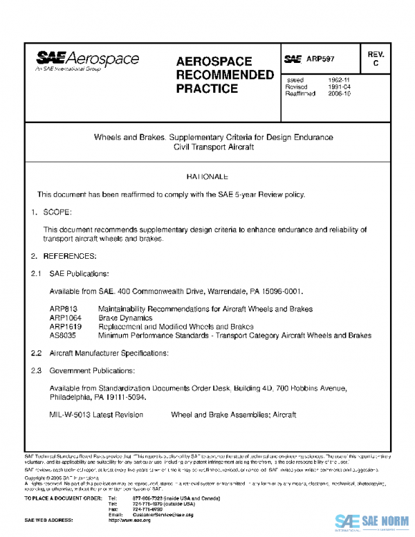 SAE ARP597C PDF SAE ARP597C PDF