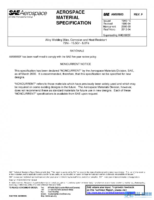 SAE AMS5683F PDF SAE AMS5683F PDF