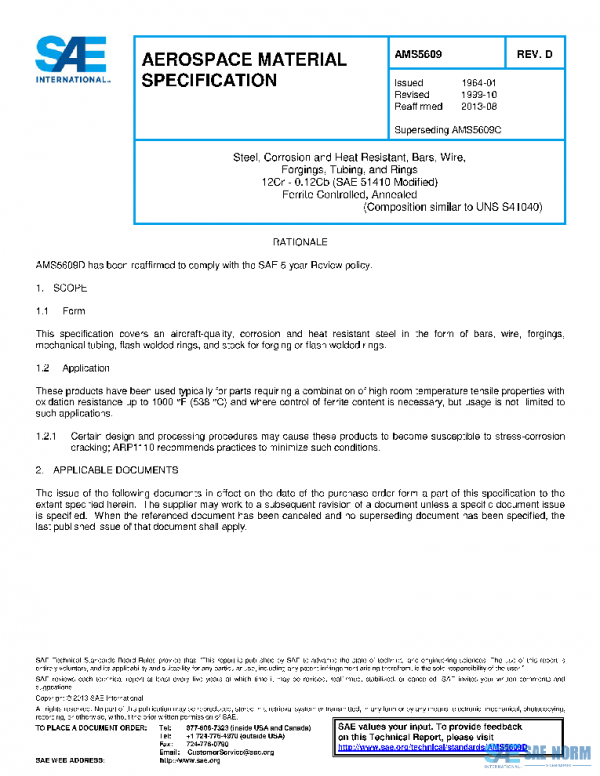 SAE AMS5609D PDF