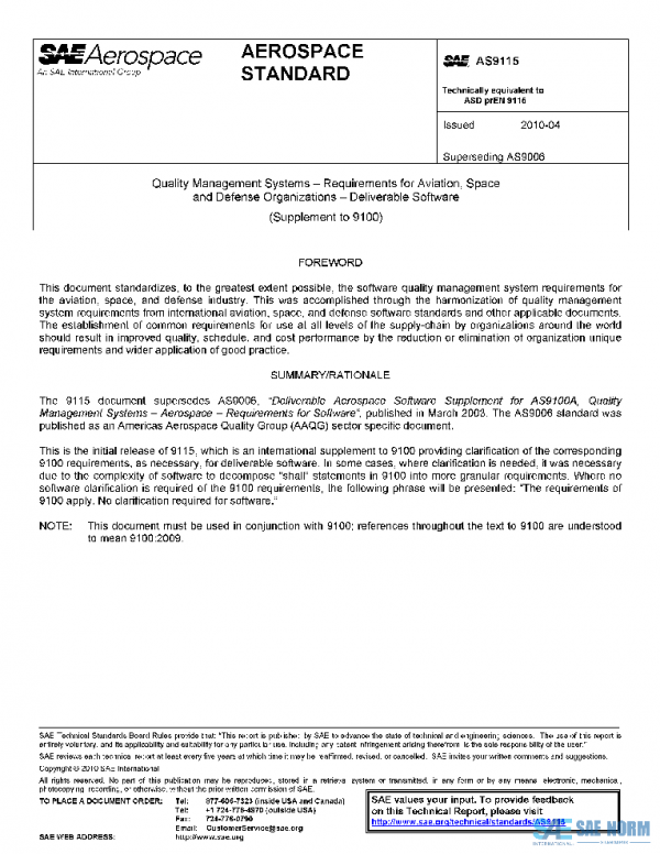SAE AS9115 PDF SAE AS9115 PDF
