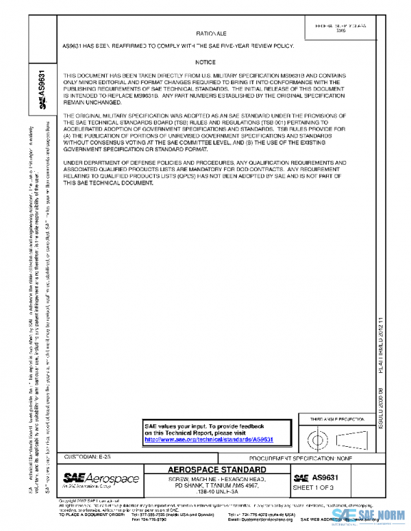 SAE AS9631 PDF SAE AS9631 PDF