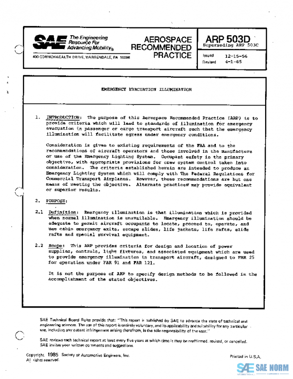 SAE ARP503D PDF SAE ARP503D PDF