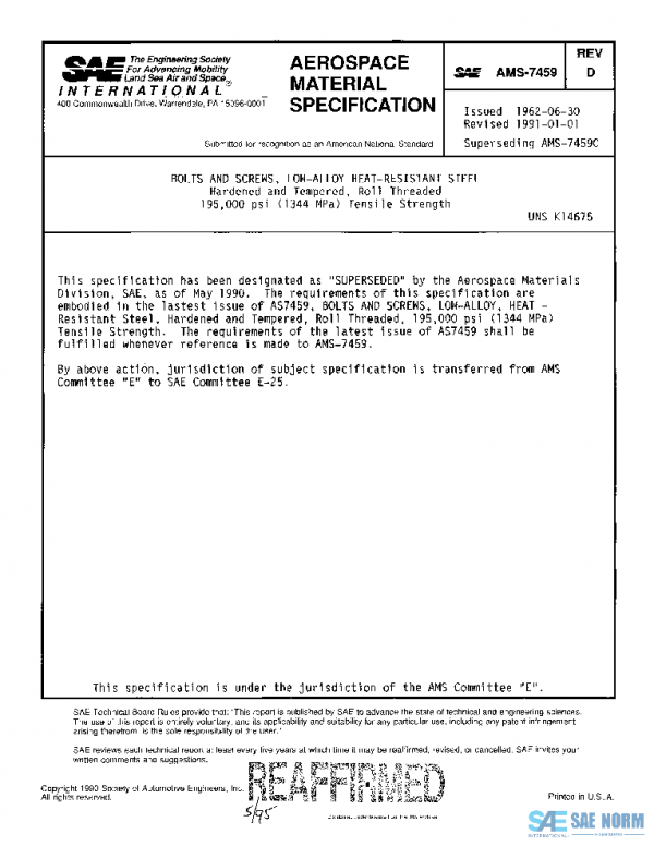 SAE AMS7459D PDF