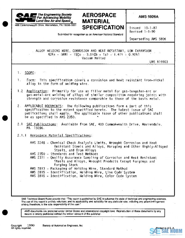 SAE AMS5806A PDF