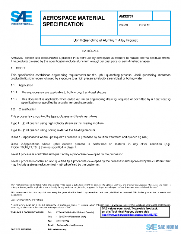 SAE AMS2767 PDF SAE AMS2767 PDF