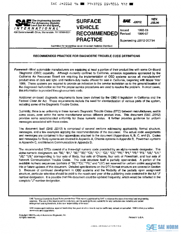 SAE J2012_199607 PDF