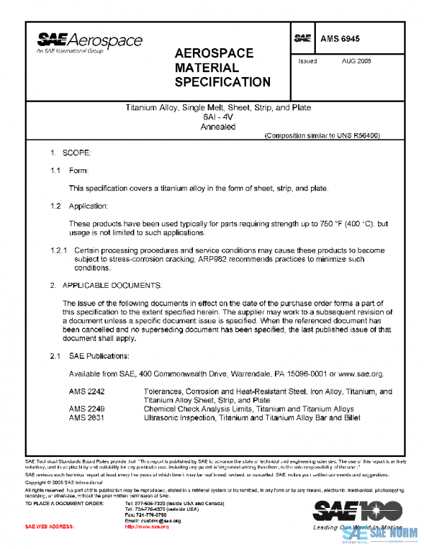 SAE AMS6945 PDF SAE AMS6945 PDF
