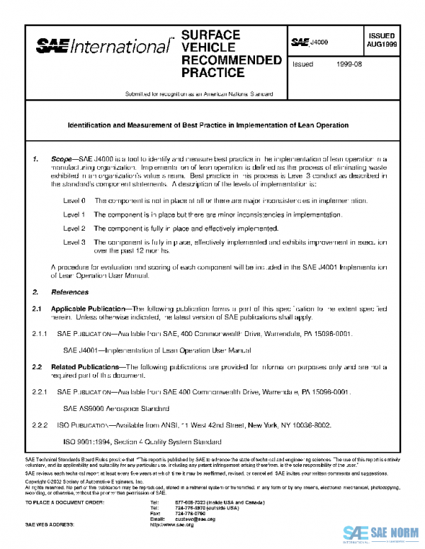 SAE J4000_199908 PDF SAE J4000_199908 PDF