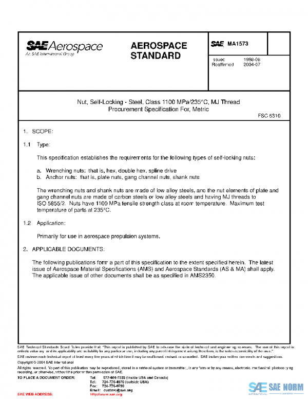 SAE MA1573 PDF SAE MA1573 PDF
