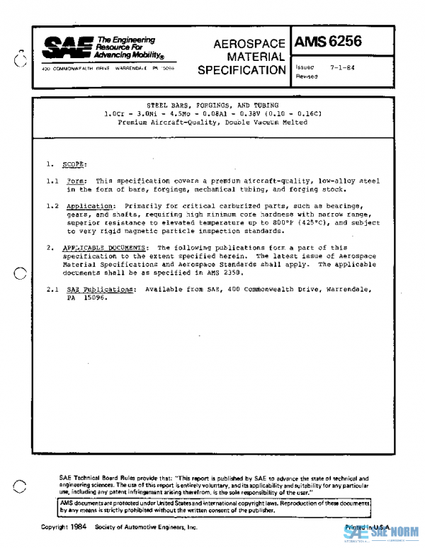 SAE AMS6256 PDF