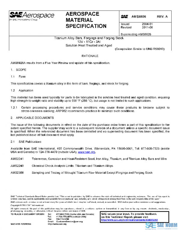 SAE AMS6926A PDF SAE AMS6926A PDF