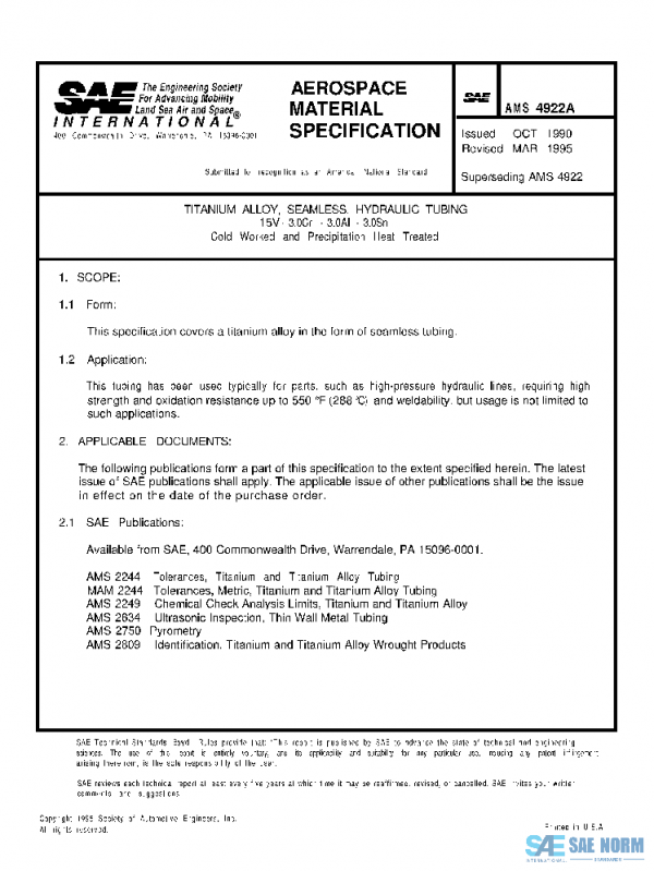 SAE AMS4922A PDF