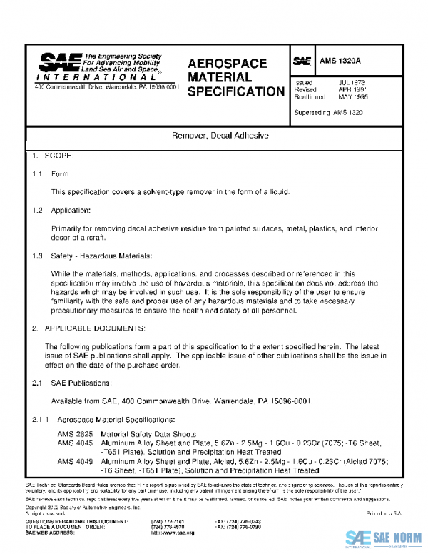 SAE AMS1320A PDF SAE AMS1320A PDF