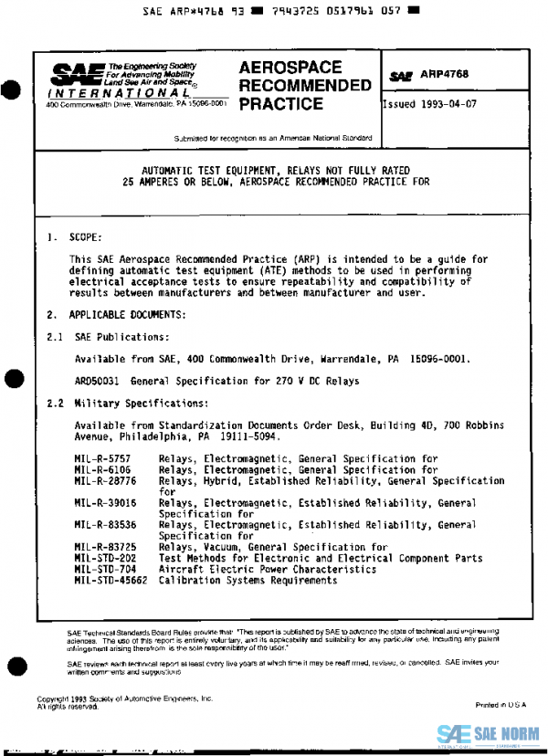 SAE ARP4768 PDF