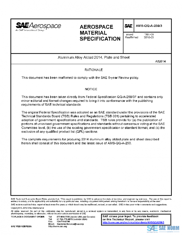 SAE AMSQQA250/3 PDF