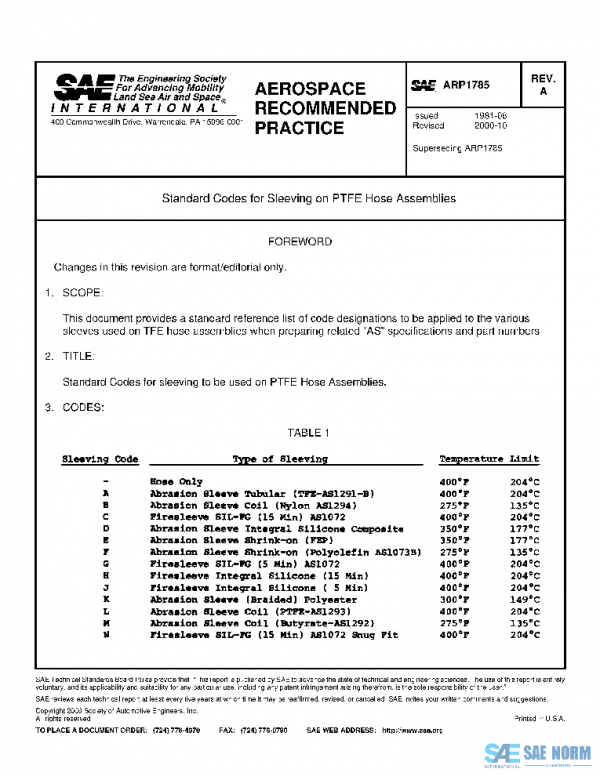 SAE ARP1785A PDF SAE ARP1785A PDF