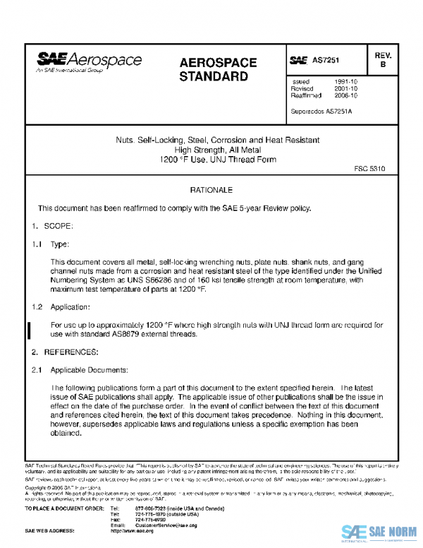SAE AS7251B PDF SAE AS7251B PDF