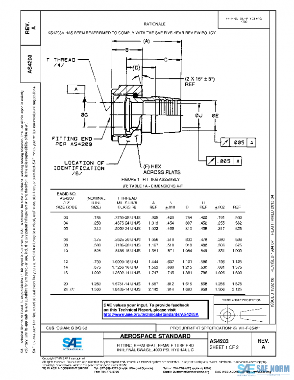 SAE AS4203A PDF SAE AS4203A PDF