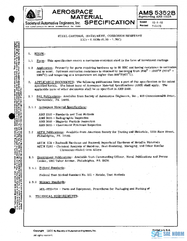 SAE AMS5352B PDF SAE AMS5352B PDF