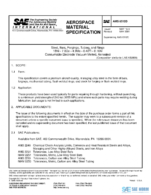 SAE AMS6512D PDF