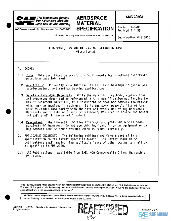 SAE AMS3056A PDF