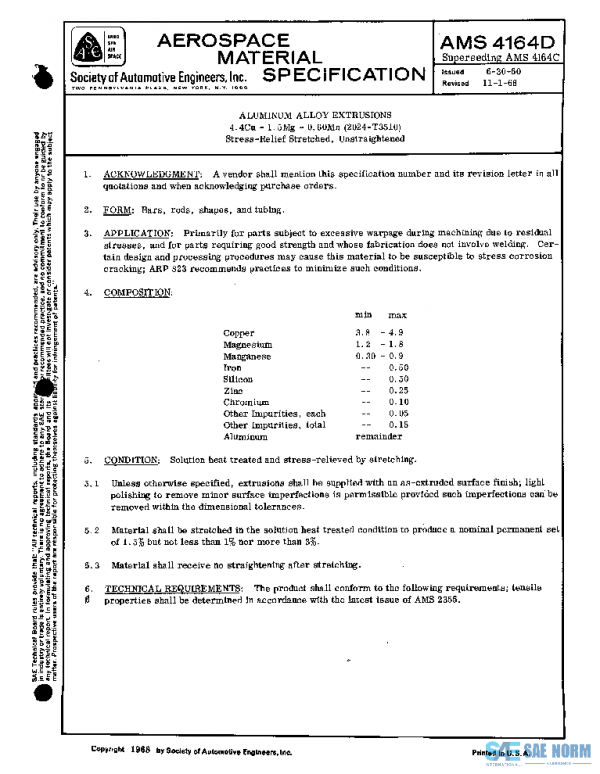 SAE AMS4164D PDF SAE AMS4164D PDF