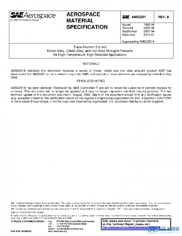 SAE AMS2281B PDF SAE AMS2281B PDF