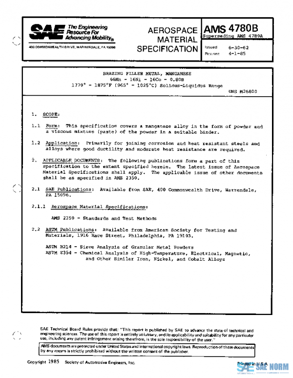SAE AMS4780B PDF