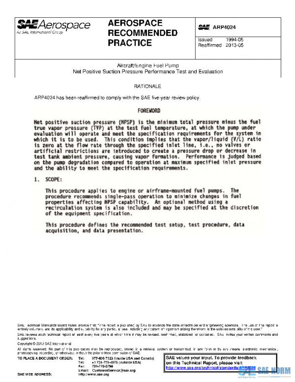 SAE ARP4024 PDF SAE ARP4024 PDF