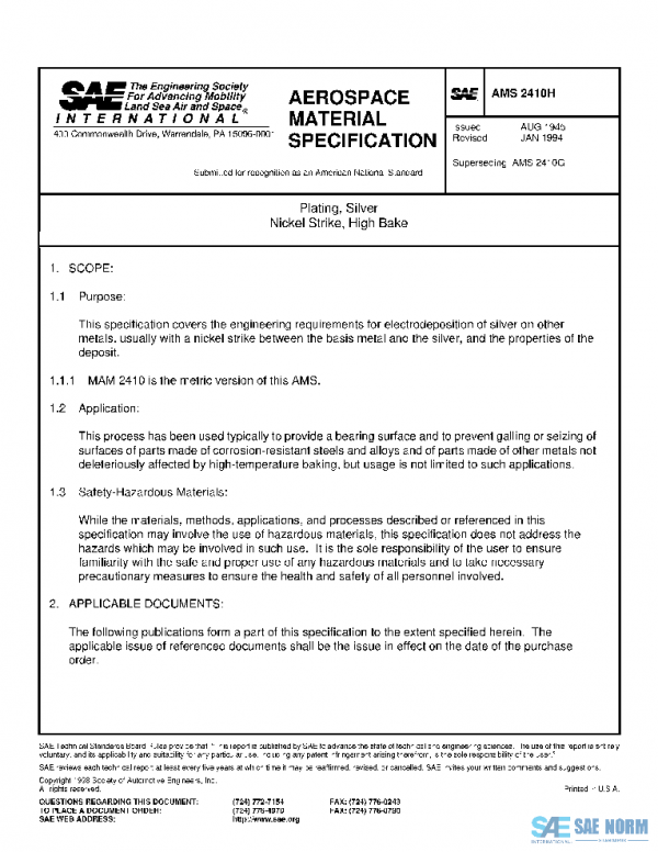 SAE AMS2410H PDF