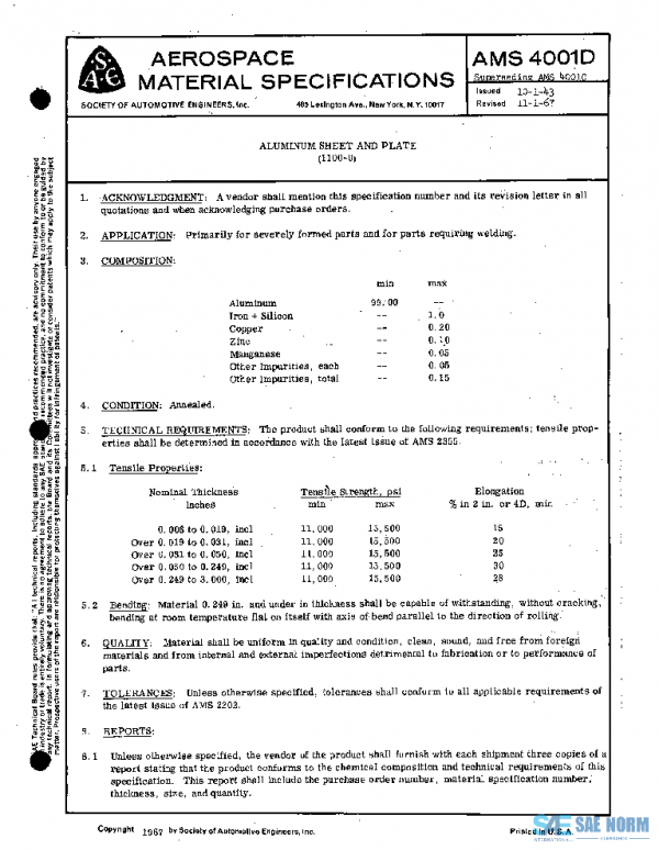 SAE AMS4001D PDF