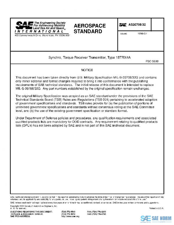 SAE AS20708/32 PDF SAE AS20708/32 PDF