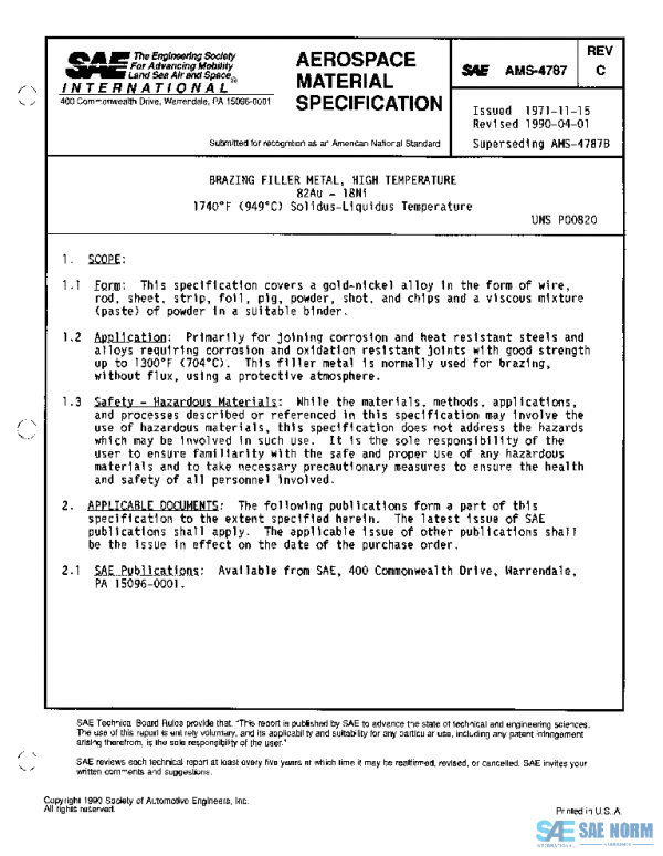 SAE AMS4787C PDF SAE AMS4787C PDF