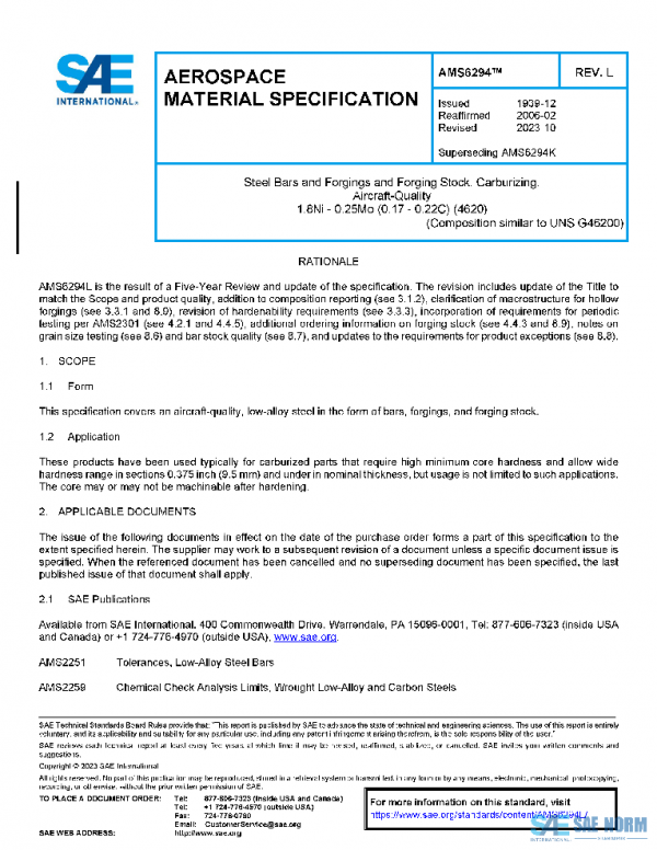 SAE AMS6294L PDF SAE AMS6294L PDF