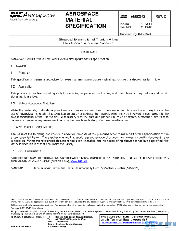 SAE AMS2642D PDF SAE AMS2642D PDF