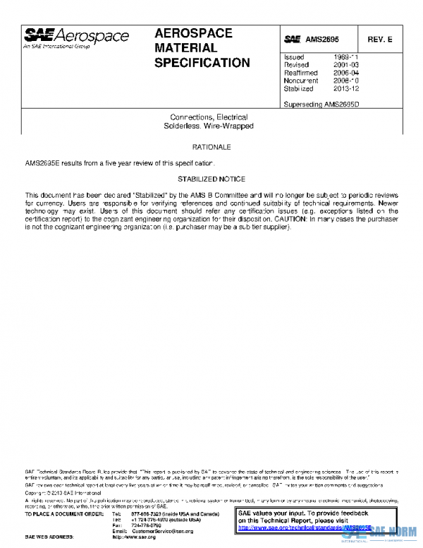 SAE AMS2695E PDF SAE AMS2695E PDF